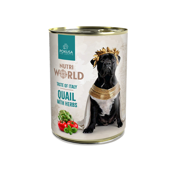 POKUSA Nutri World Karma mokra monoproteina - przepiórka dla psów - 400 g.png
