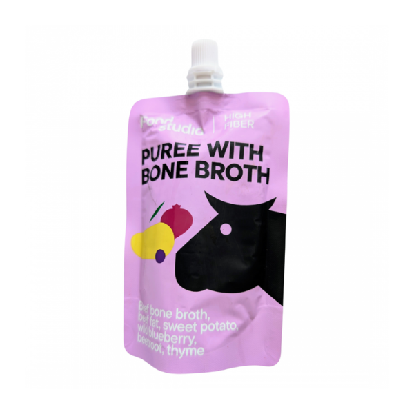 FOOD STUDIO CHEFS Chefs PUREE z bulionem kostnym wołowym z batatami, dzikimi jagodami, burakami i tymiankiem - 150 ml (1).png