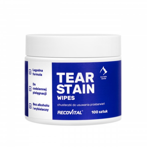 RECOVITAL Tear Stain Wipes Chusteczki do oczu dla psów i kotów - 100 szt..png