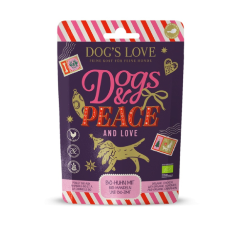 DOG'S LOVE Dogs Peace and Love Ekologiczne przysmaki z kurczakiem dla psów - 150 g.png