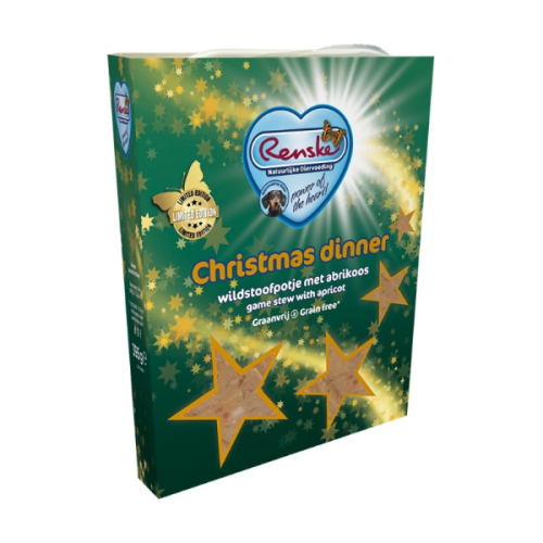 Renske Dog CHRISTMAS DINNER Gulasz z kaczki i morelami - karma mokra  dla psów -  395 g.png