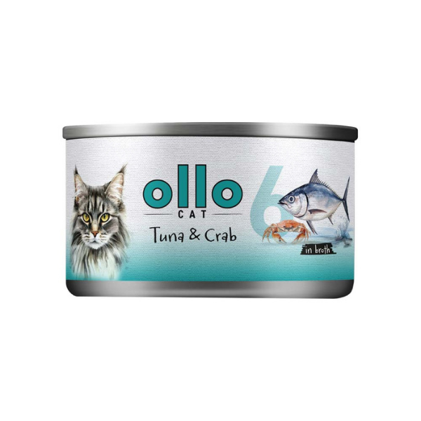 OLLO CAT nr 6 Tuńczyk i krab w sosie w sosie własnym - karma mokra dla kotów - 70 g (1).png