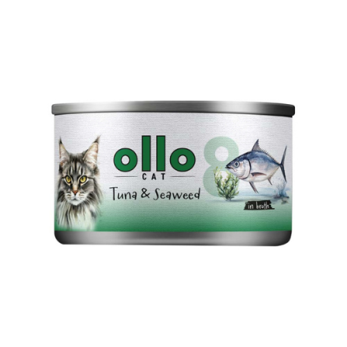 OLLO CAT nr 8 Tuńczyk z wodorostami w sosie własnym - karma mokra dla kotów - 70 g (1).png