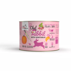 SYTA MICHA JUNIOR Królik z warzywami - karma mokra dla szczeniąt małych ras - 200 g