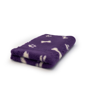 DRY BED Legowisko antypoślizgowe dla psów -  kość i łapki fioletowe