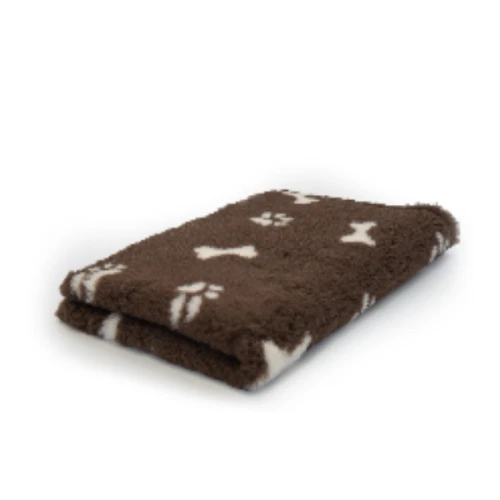 DRY BED Legowisko antypoślizgowe dla psów -  kość i łapki brązowe (1).png