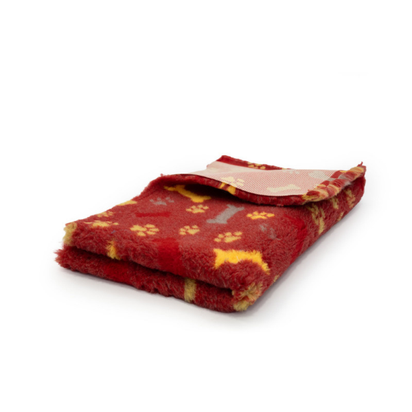 DRY BED Legowisko antypoślizgowe dla psów - kości i łapki - czerwone , (3).png