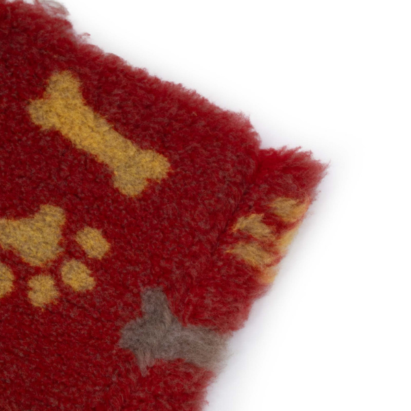 DRY BED Legowisko antypoślizgowe dla psów - kości i łapki - czerwone , (4).png