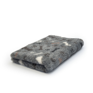 DRY BED Legowisko antypoślizgowe dla psów - kości i łapki - szary