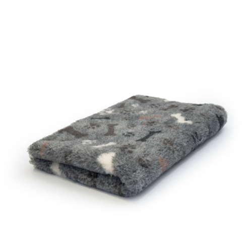 DRY BED Legowisko antypoślizgowe dla psów - kości i łapki - szary (1).png