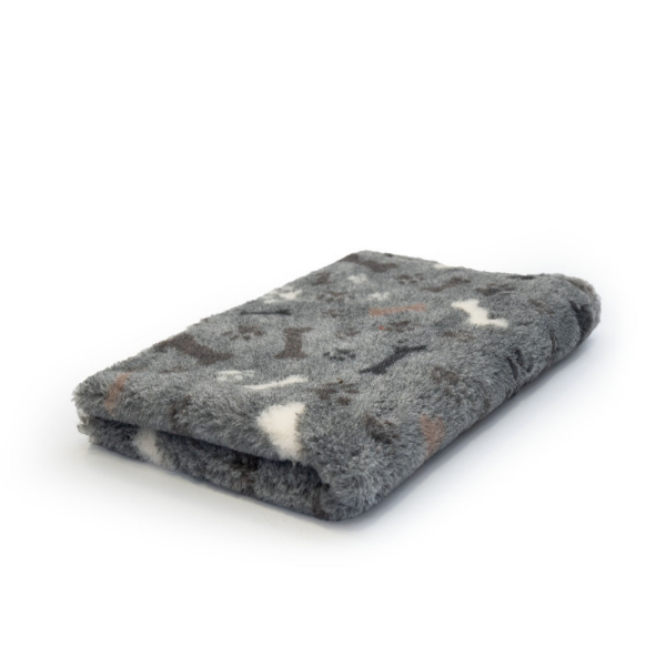 DRY BED Legowisko antypoślizgowe dla psów - kości i łapki - szary (1).png