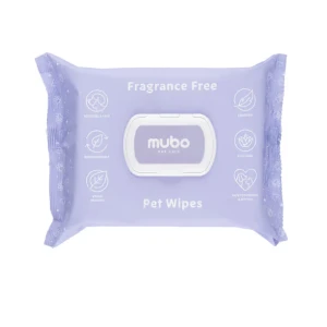 Mubo Fragrance Free Pet Wipes - Bezzapachowe chusteczki z aloesem dla psa i kota - 100 szt.