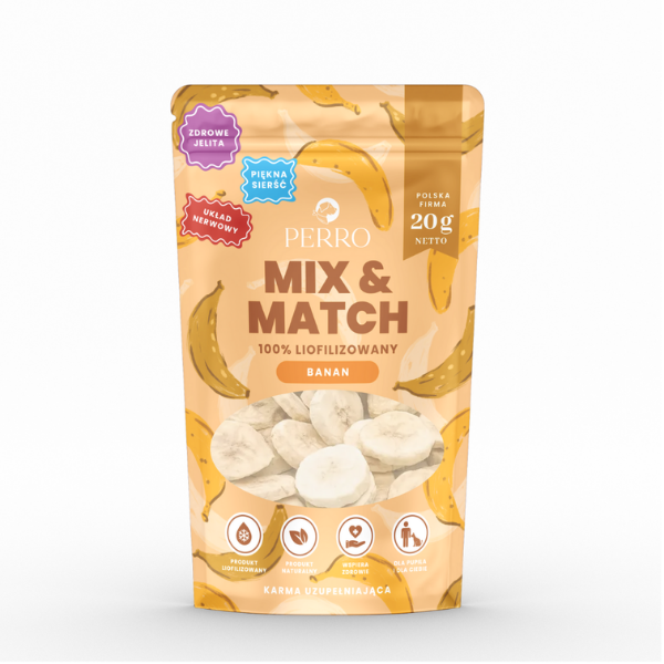 PERRO MIX &amp; MATCH BANAN Przysmaki liofilizowane - 20 g