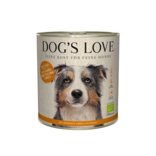 DOG'S LOVE BIO PUTE – Ekologiczny indyk z amarantusem, dynią i pietruszką - karma mokra dla psów -  800 g.png