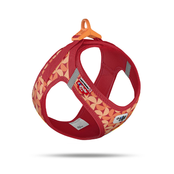 Curli Szelki dla psa - Clasp Air Mesh Semi Circle Red (1).png