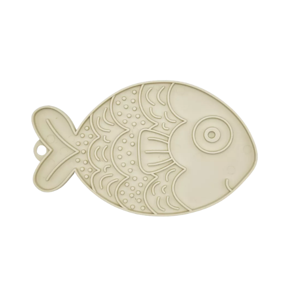 FIBOO FISHKA - Antypoślizgowa mata do lizania  dla psów i kotów - beżowy.png