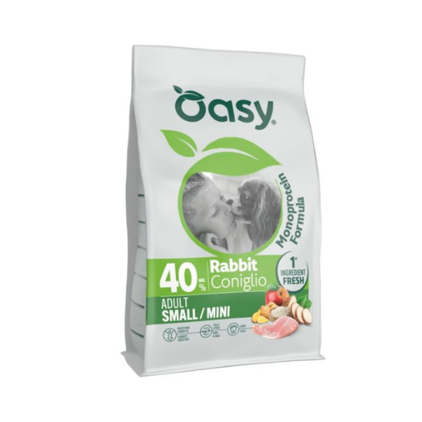 OASY MONOPROTEIN  ADULT SMALL MINI RABBIT Karma pełnoporcjowa z królikiem dla psów małych ras.png