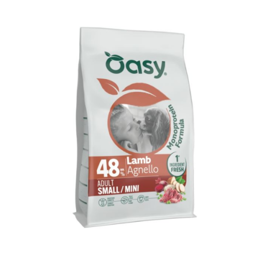 OASY MONOPROTEIN  ADULT SMALL MINI LAMB Karma pełnoporcjowa z jagnięciną dla psów małych ras.png