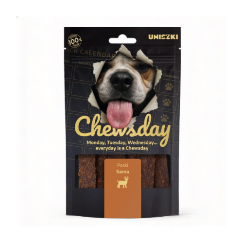UNISZKI CHEWSDAY Paski - sarna - przysmaki dla psów - 80 g.png