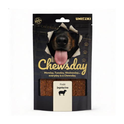 UNISZKI CHEWSDAY Paski - jagnięcina - przysmaki dla psów - 80 g.png