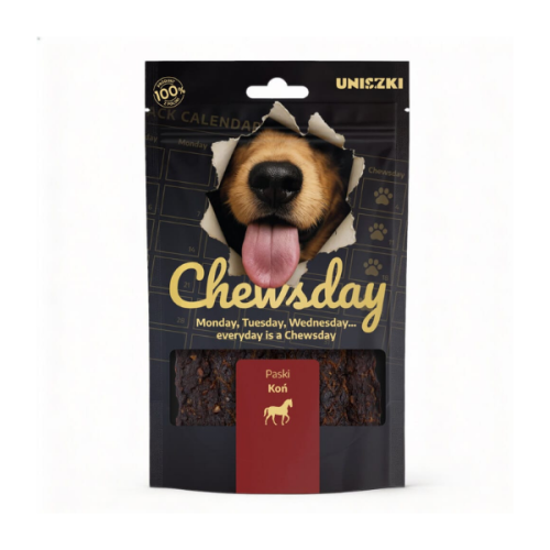 UNISZKI CHEWSDAY Paski - konina - przysmaki dla psów - 80 g.png