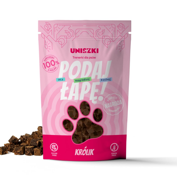 UNISZKI PODAJ ŁAPĘ TRENERKI DLA PSA - królik - 90 g  (1).png