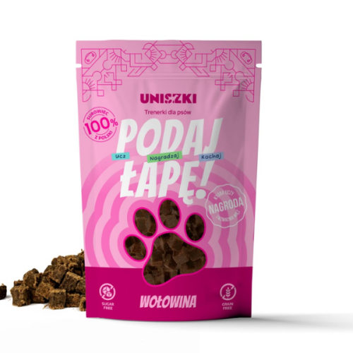 UNISZKI PODAJ ŁAPĘ TRENERKI DLA PSA - wołowina - 90 g  (1).png