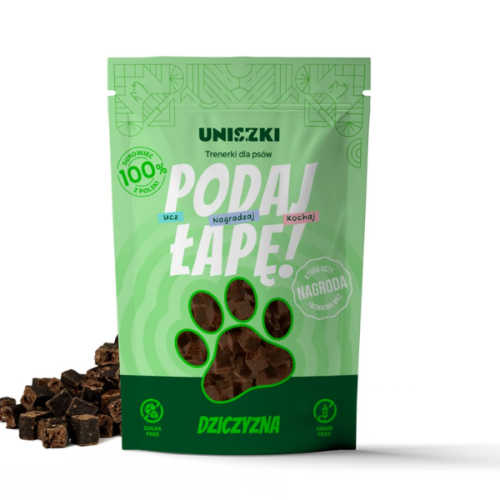 UNISZKI PODAJ ŁAPĘ TRENERKI DLA PSA - DZICZYZNA - 90 g  (1).png