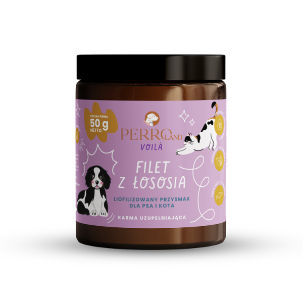 PERROland VOILA Filet z łososia - liofilizowany przysmak dla psów i kotów - 45 g.png