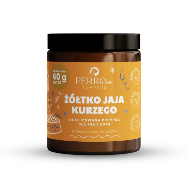 PERRO Toppers Liofilizowana posypka - żółtko jaja kurzego dla psów i kotów - 60 g  (1).png