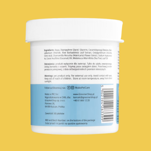 Mubo Pet Eye Wipes - jednorazowe płatki do okolic oczu psa i kota, nasączone płynem czyszczącym - 80 szt (2).png