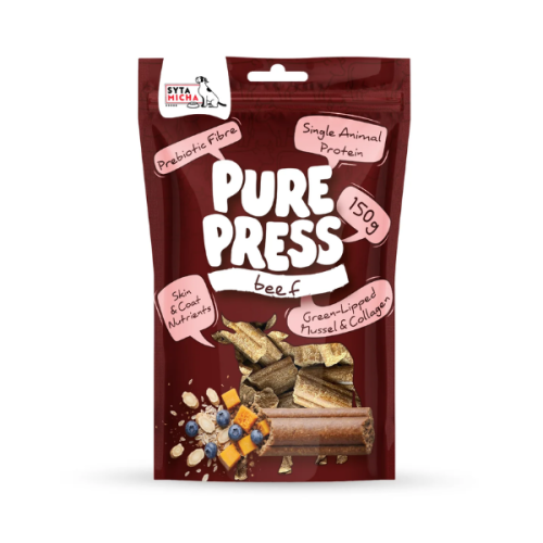 SYTA MICHA Pure Press Beef Smaczki tłoczone na zimno - wołowina - 150 g.png