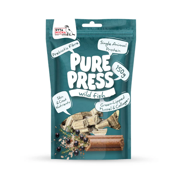 SYTA MICHA Pure Press WILD FISH Smaczki tłoczone na zimno - dzikie ryby - 150 g.png
