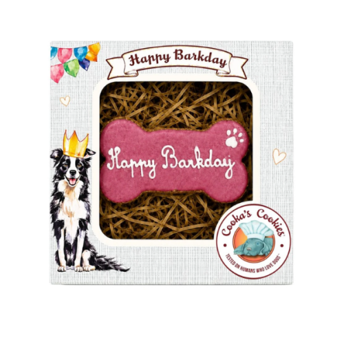 Cooka's Cookies HAPPY BARKDAY – urodzinowe ciasteczko dla psa z indykiem - różowe.png