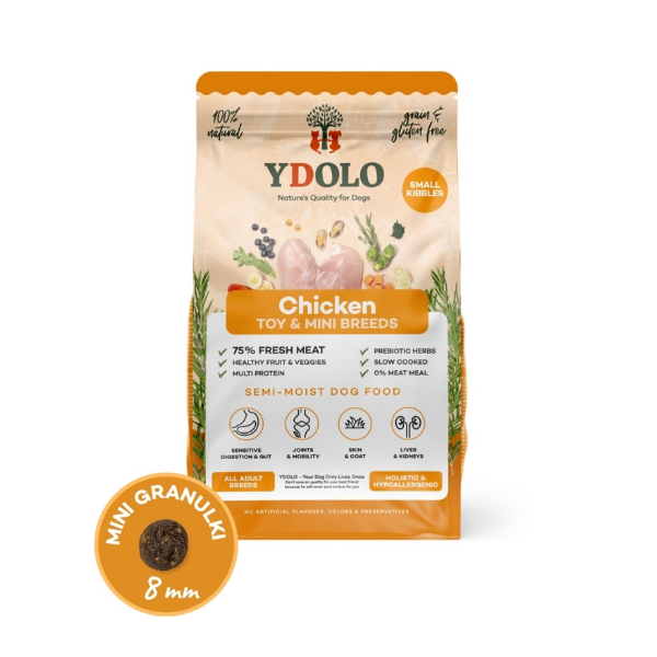 YDOLO MINI CHICKEN - kurczak i ryby - półwilgotna karma dla psów małych ras - 700 g  (1).png
