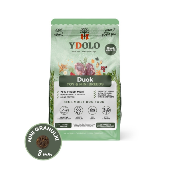 YDOLO MINI DUCK - kaczka - półwilgotna karma dla psów małych ras - 700 g  (1).png