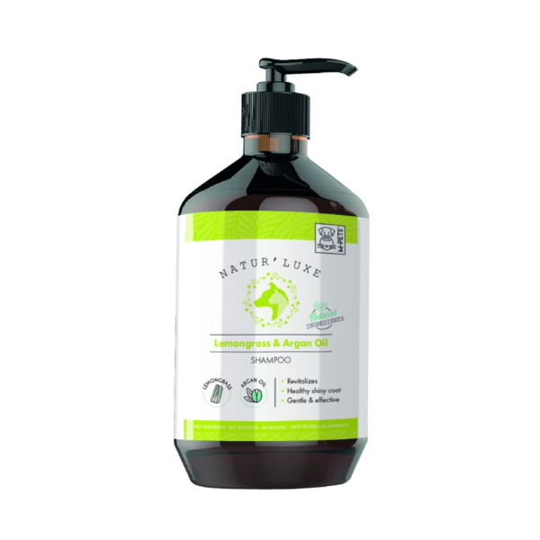 NATUR'LUXE Lemongrass &amp; Argan - szampon z trawą cytrynową i olejem arganowym dla psów - 500 ml.png