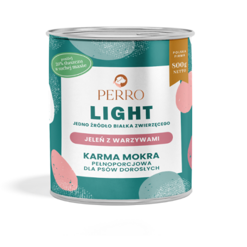 PERRO Light Jeleń z warzywami - karma monobiałkowa dla psów 800 g.png