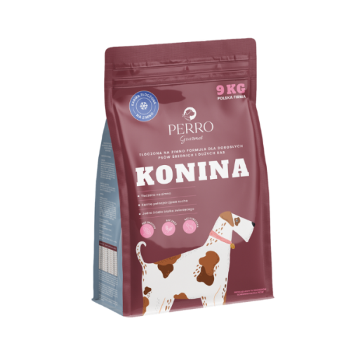 PERRO Gourmet Konina –  karma tłoczona na zimno dla psów dorosłych średnich i dużych ras 9 kg.png