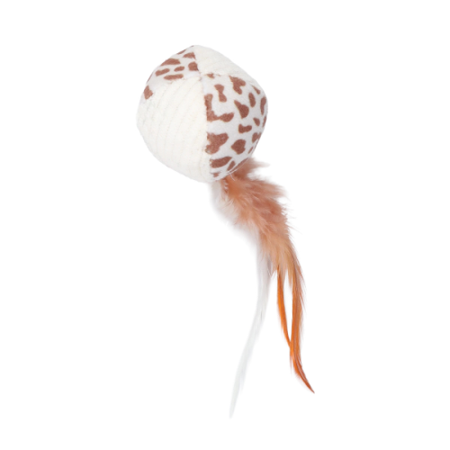 ZOLUX WILD Piłka z piórkami - zabawka dla kota - mokka (1).png