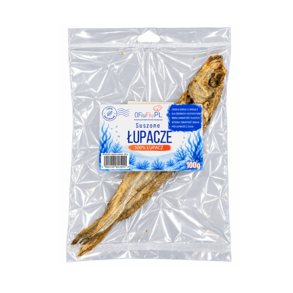 Suszone łupacze dla psa naturalny rybny przysmak dla psa - 100 g.png
