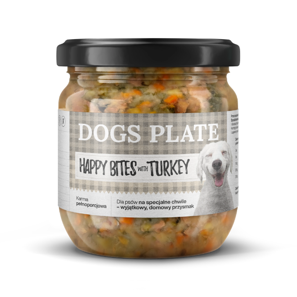 Dogs Plate Happy Bites - karma gotowana z indykiem 380g (1).png