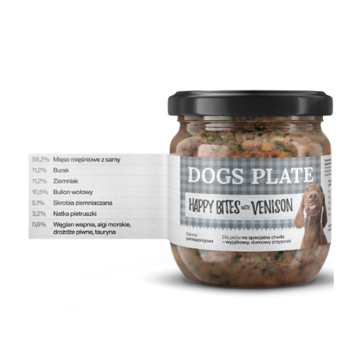 Dogs Plate Happy Bites - karma gotowana z sarną - 380g (2).png