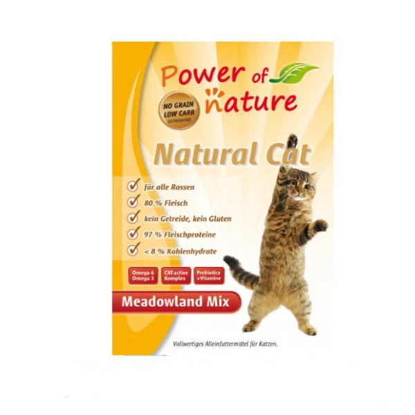 POWER OF NATURE NATURAL CAT GF MEADOWLAND MIX - sucha karma bezzbożowa z kurczakiem, indykiem i łososiem dla kotów - 7,5 kg.jpg