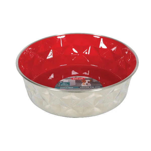 ZOLUX Miska inox DIAMOND czerwona.jpg