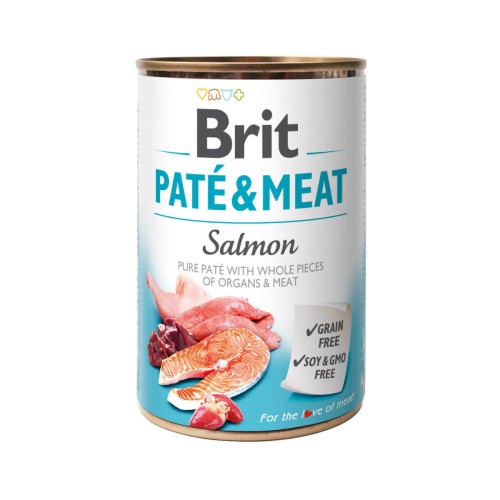 BRIT PATE &amp; MEAT - karma mokra z pasztem  i łososiem - 400 g.jpg