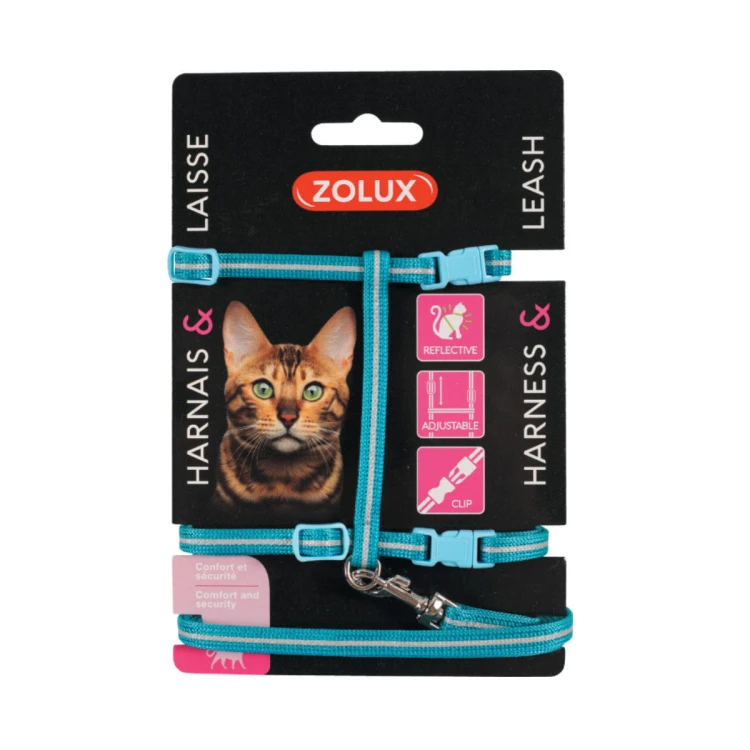 Zolux - zestaw spacerowy dla kota  - niebieski.jpg