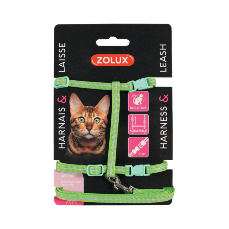 Zolux - zestaw spacerowy dla kota  - zielony.jpg