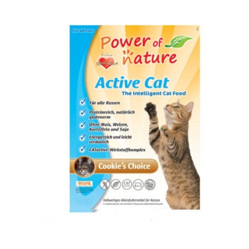 POWER OF NATURE ACTIVE CAT COOKIE'S CHOICE - sucha karma z kurczakiem i brązowym ryżem dla kotów - 6 kg.jpg