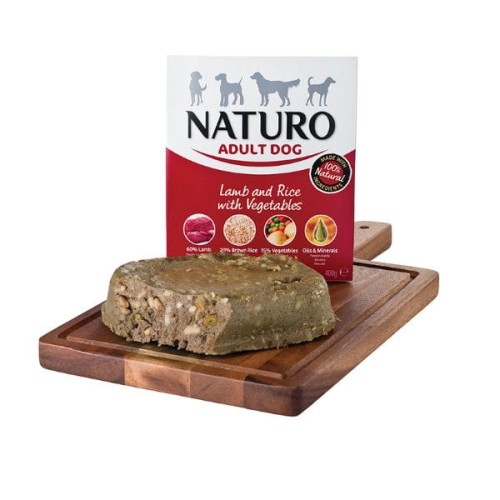 NATURO ADULT DOG Lamb and rice with vegetables Karma mokra z jagnięciną, ryżem i warzywami dla dorosłych psów - 400 g.jpg